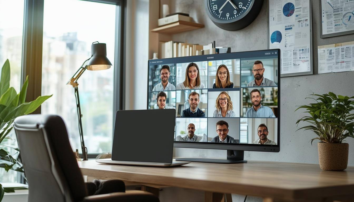 people on a zoom call working from home