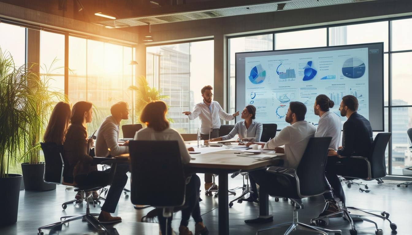 people sitting at a table in a meeting