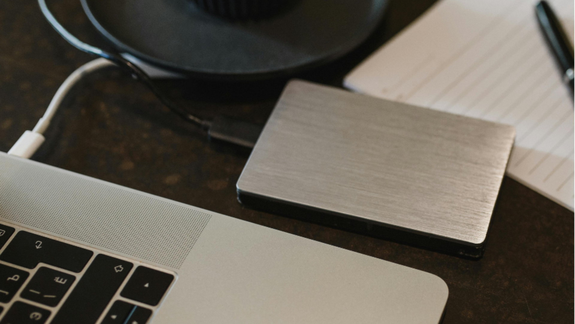 backup sitting next to a laptop